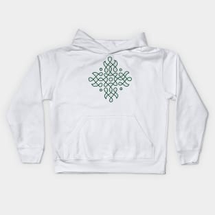 Dot Kolam, Green transparent Kolam, Muggu, rangoli Kids Hoodie